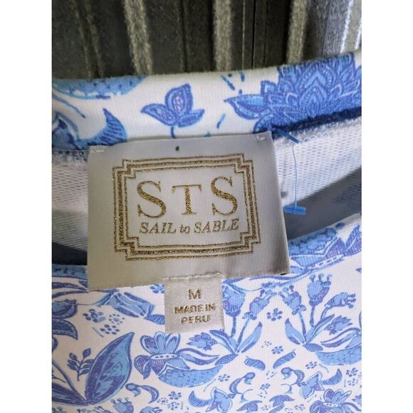 Sail to Sable Batik Print Long Sleeve Crew Neck Dress Women's Medium - Picture 3 of 6